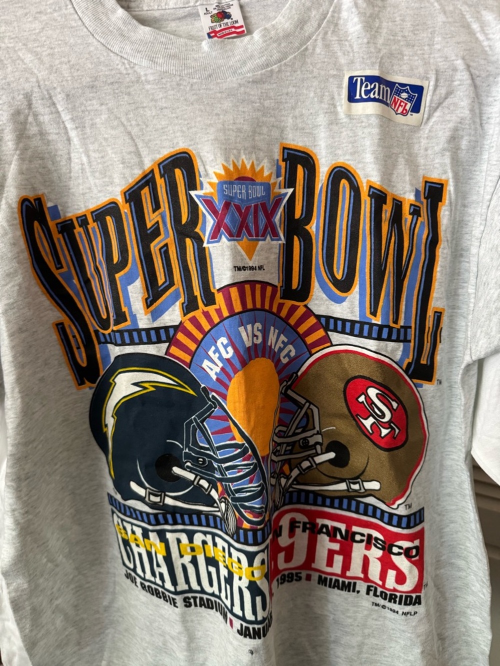 Vintage Super Bowl XXIX Chargers vs 49ers Graphic Tee